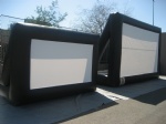 Inflatable screen for advertising