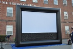 Sealed inflatable screen