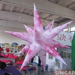 Susended inflatable printng star for decoration