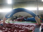 20ft Blue&white inflatable double arches