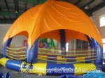 Inflatable pool with tent