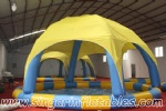 Inflatable pool with tent