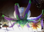 New design hanging inflatable flowers with lighting