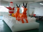 Outdoor inflatable decoration santa with reindeer
