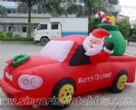 Inflatable christmas santa car