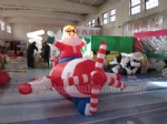Inflatable Pilot Santa with Gift In Airplane for shopping mall decor