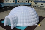 White inflatable air dome tent