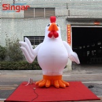 3m white inflatable chicken,giant Rooster balloon for decoration